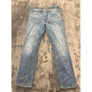 American Eagle Original Straight Jeans Mens 30x34 Blue Medium Wash Cotton Denim